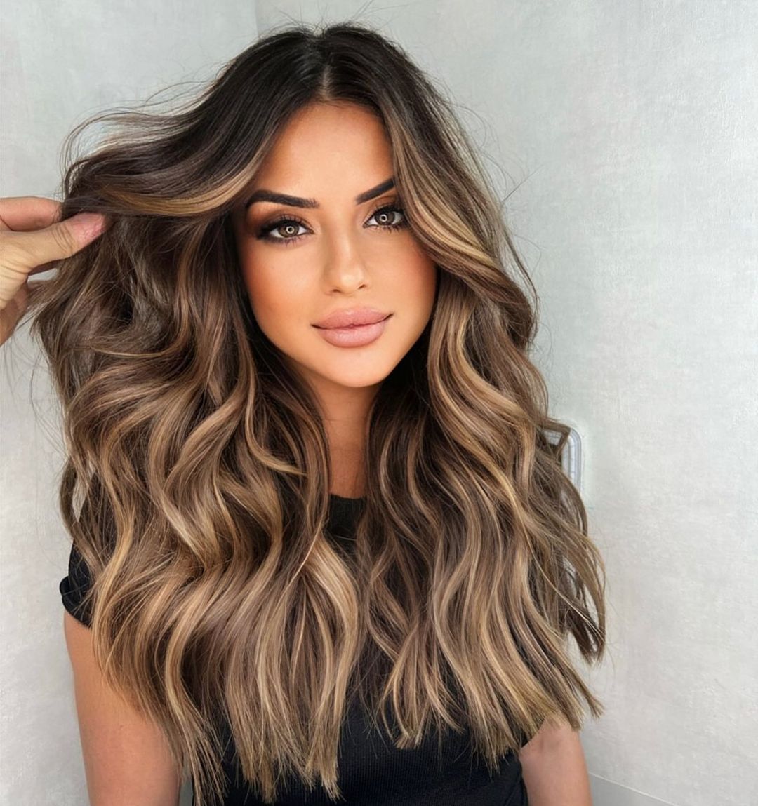 bronde highlights on brunette hair