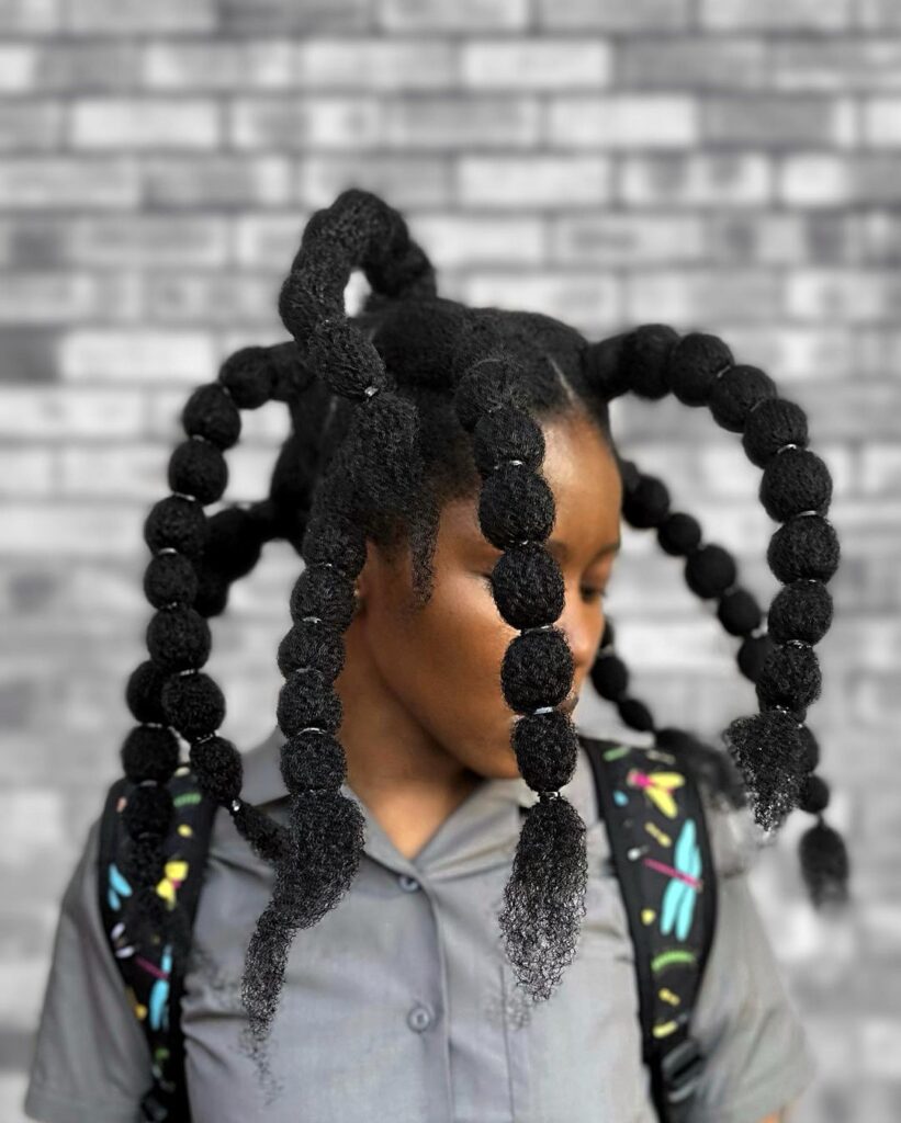 bubble braids in sections