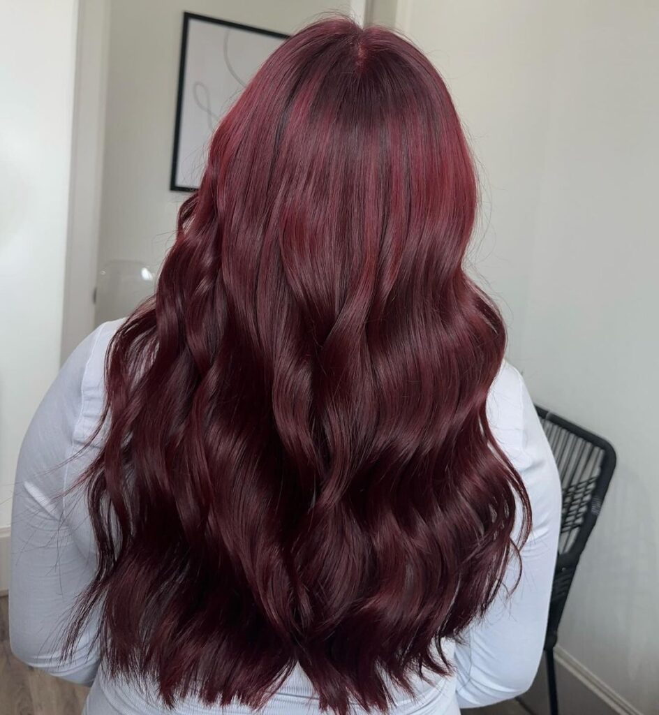 dark red spring hair