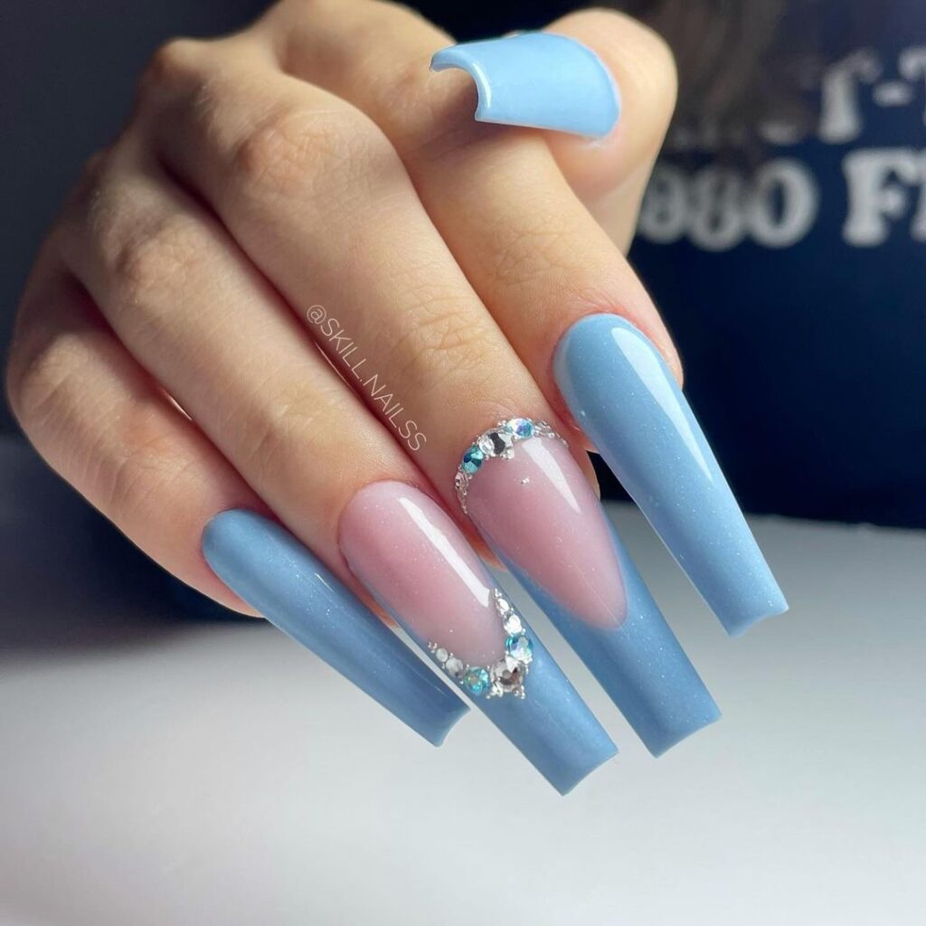 extra baddie baby blue nails