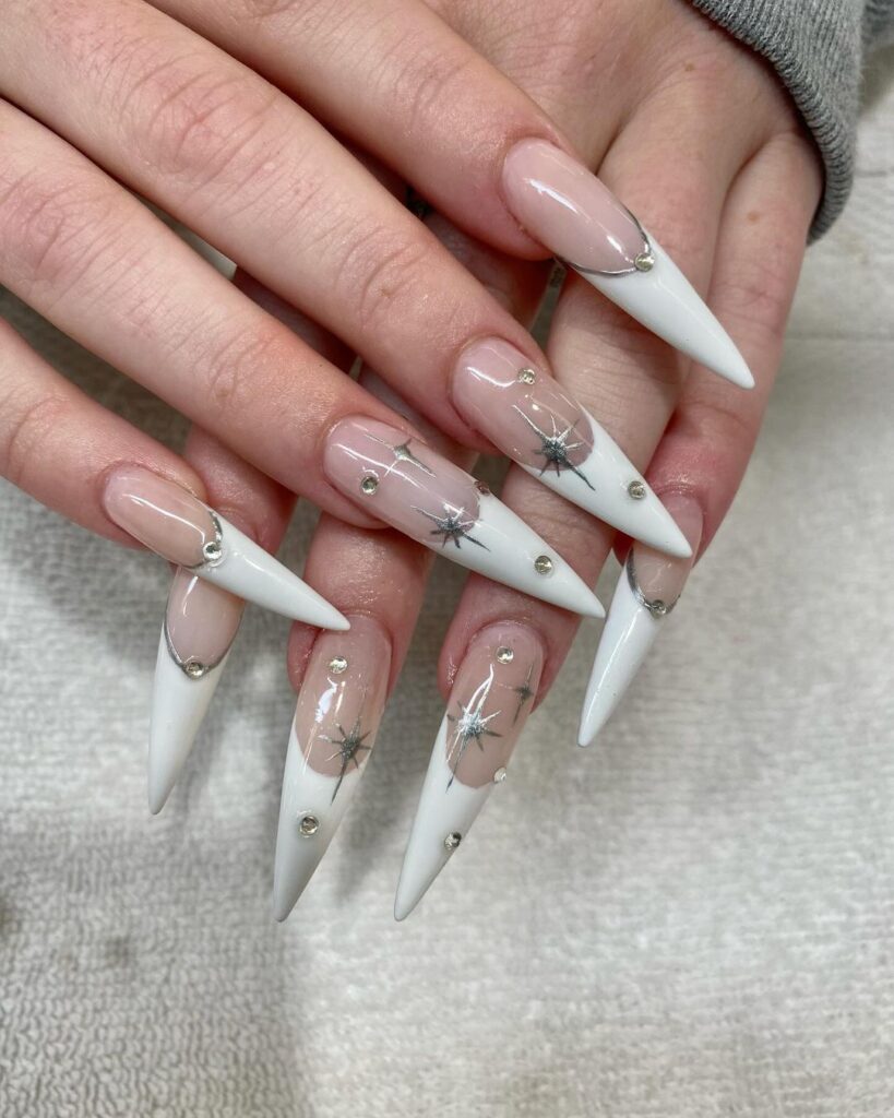 extra baddie french manicure