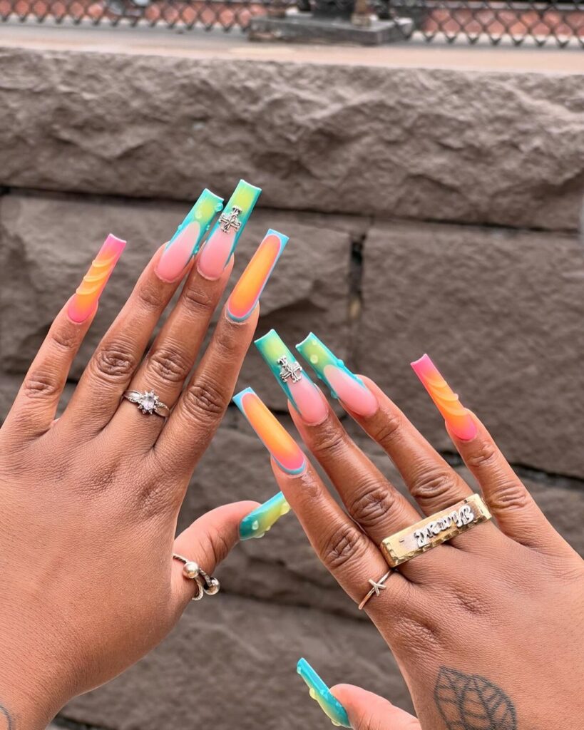 extra baddie summer nails