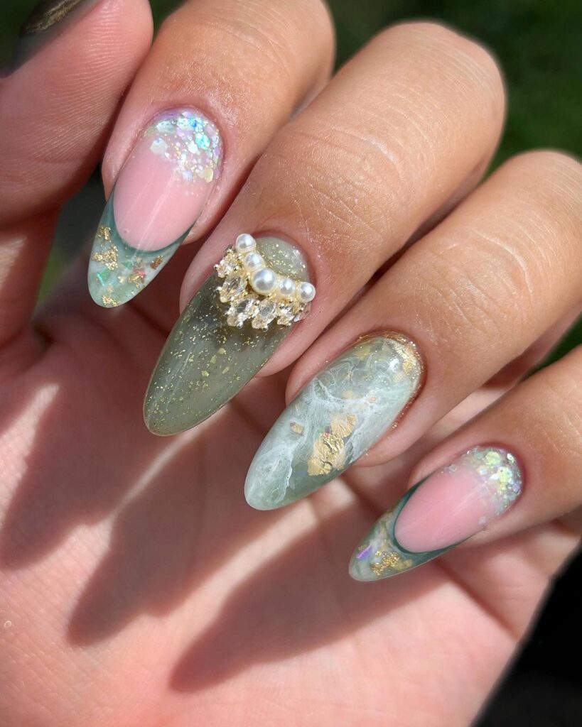 frozen inspired princess nails