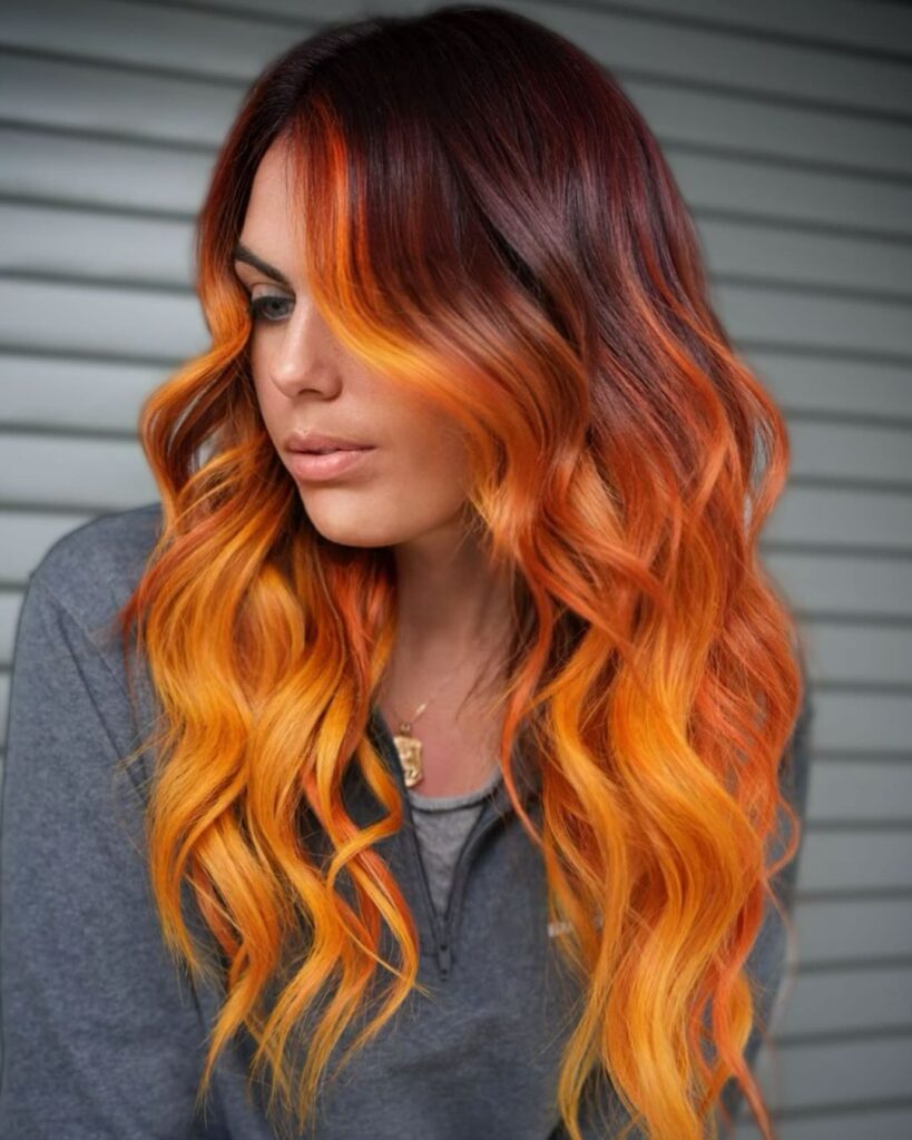 ginger balayage hair color