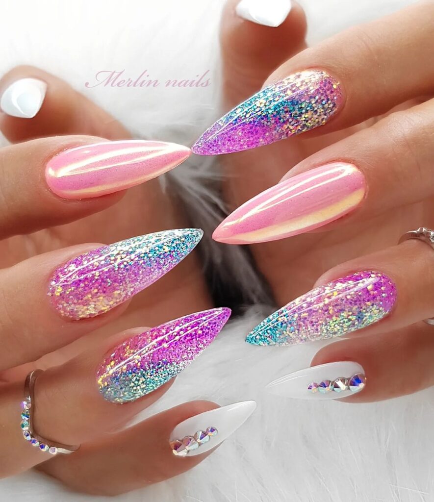 glittery june nails