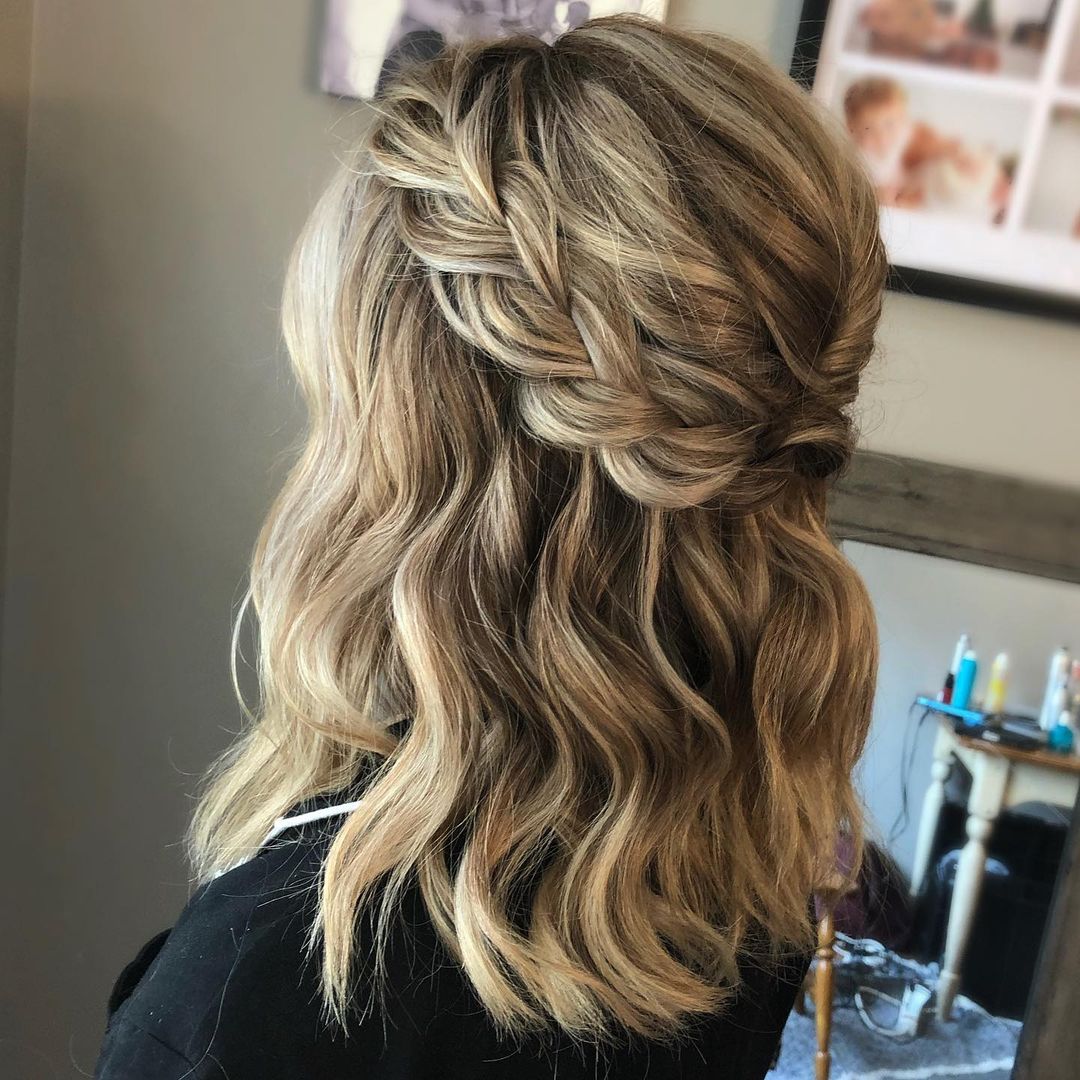 half-up french lace braids