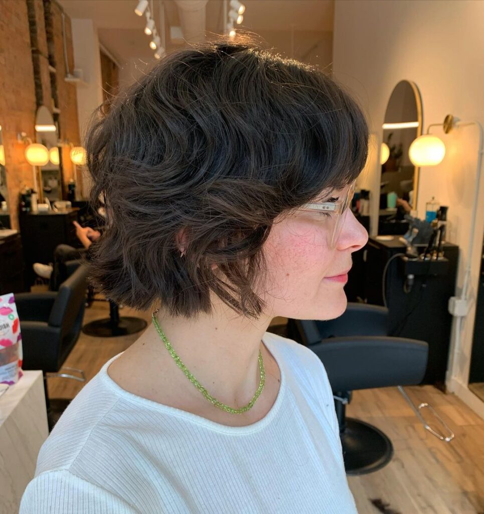 layered textured short french bob