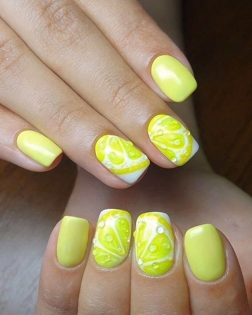 gouttes de citron ongles jaunes