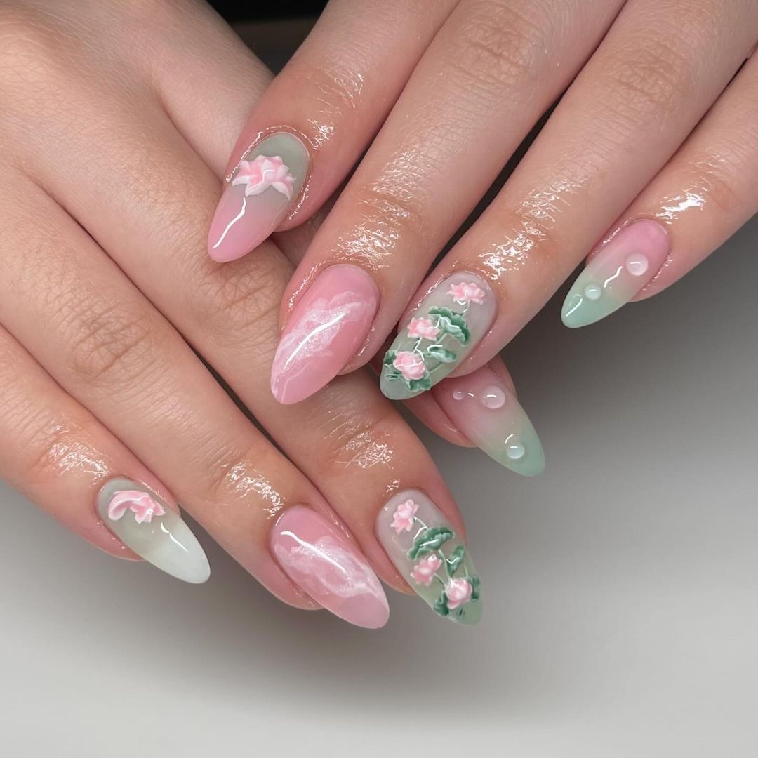 lotus jade nails design