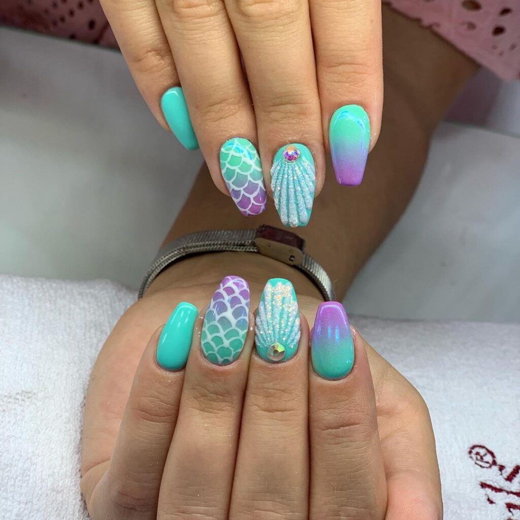 mermaid nail art