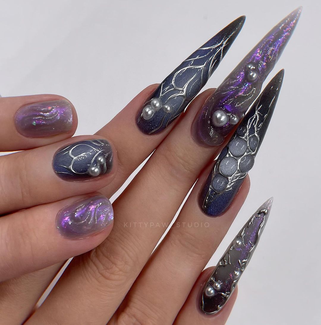 moonlit fairy nail art