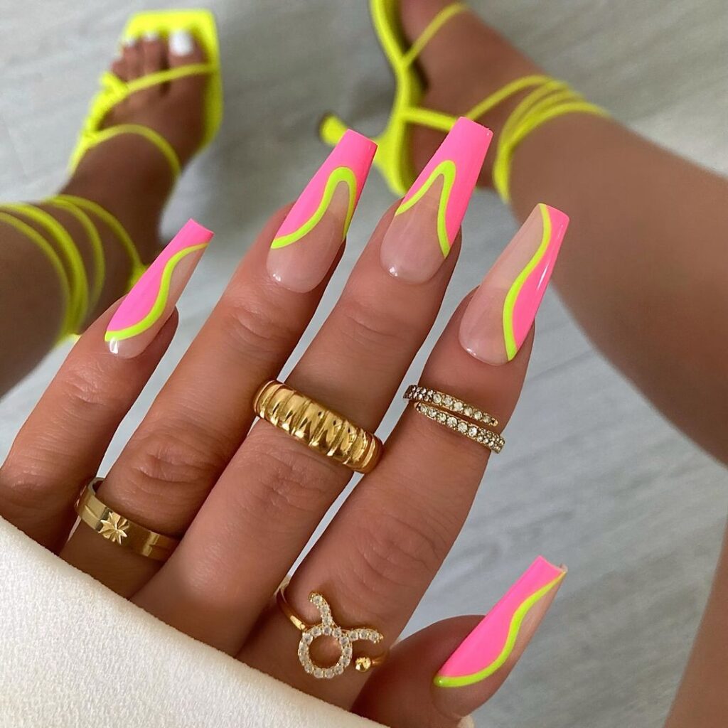 neon colorful nails