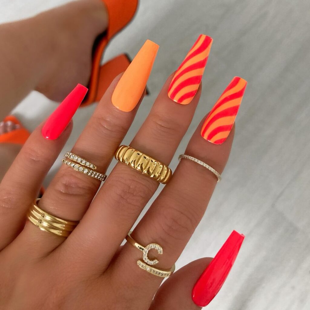 orange june nails