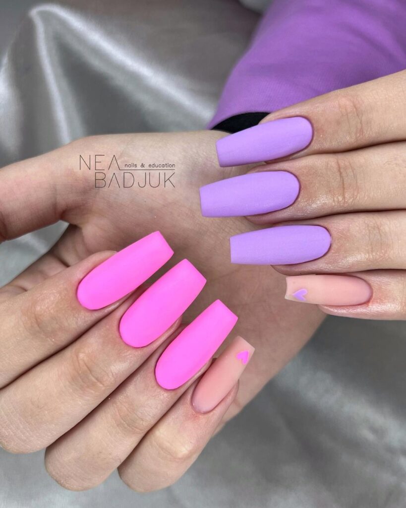pink and purple nails