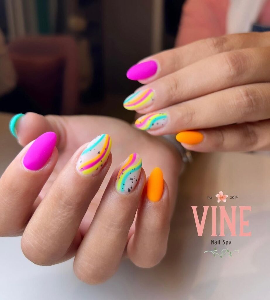 rainbow june nails