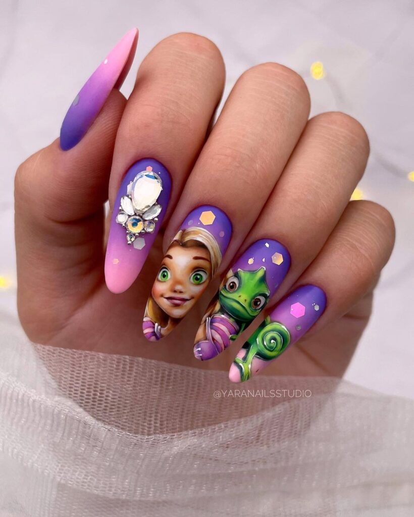 rapunzel princess nails