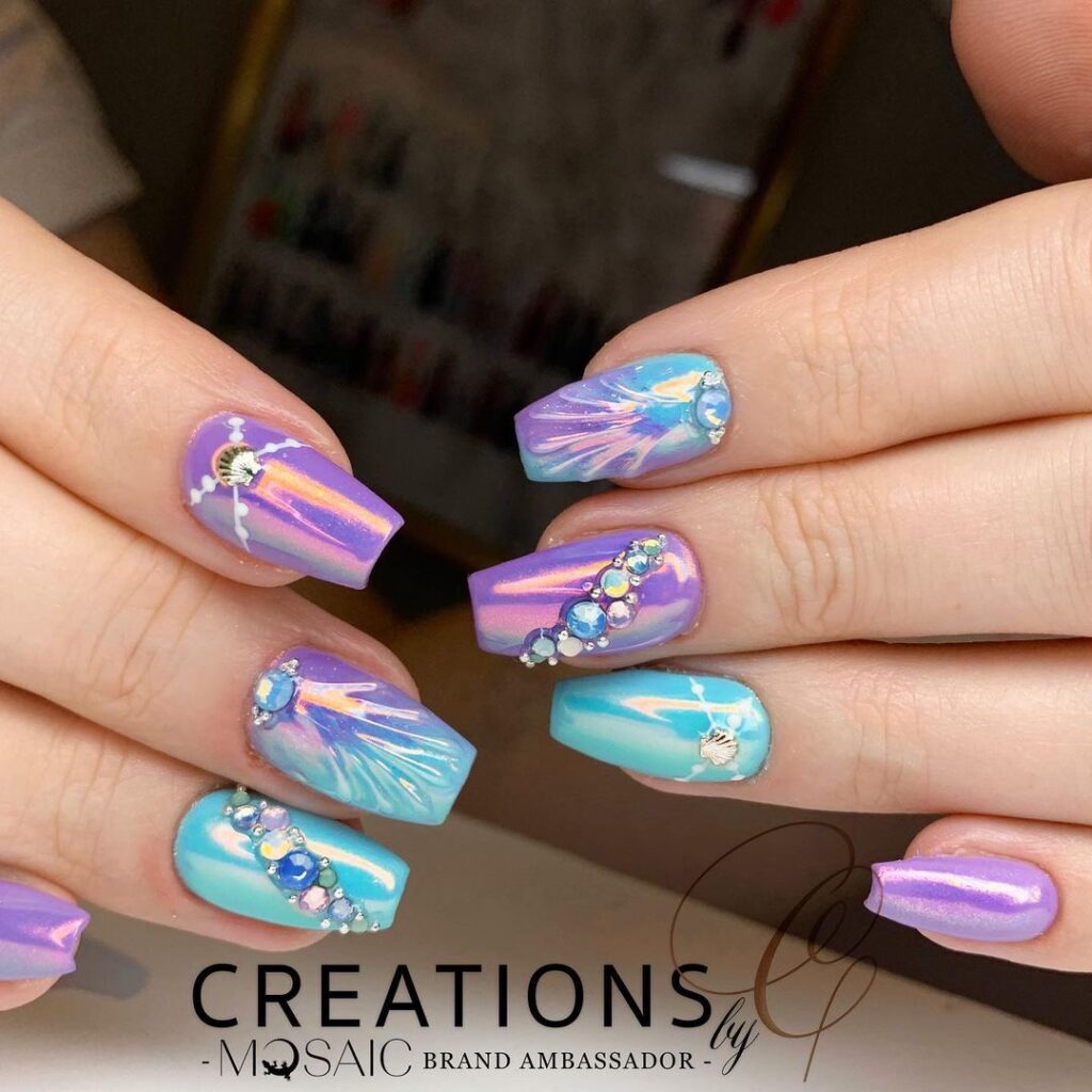 short coffin mermaid nails