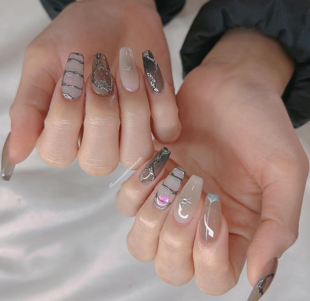 silver princess nails