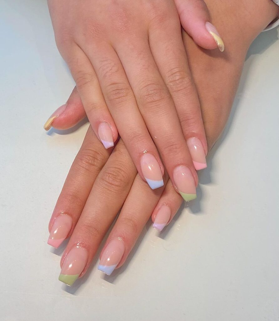 simple summer pastel french manicure