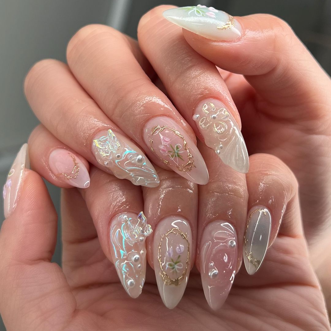 spring fairy nail art