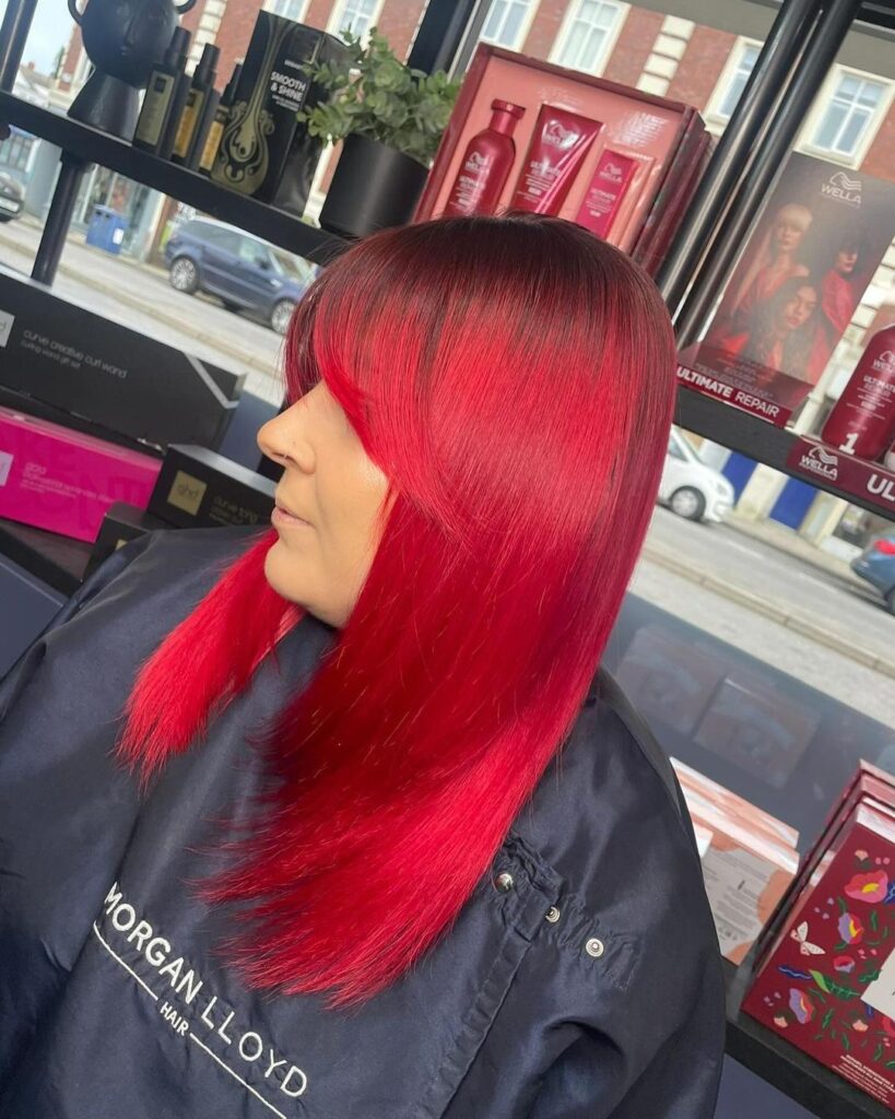 spring red hair color with black roots