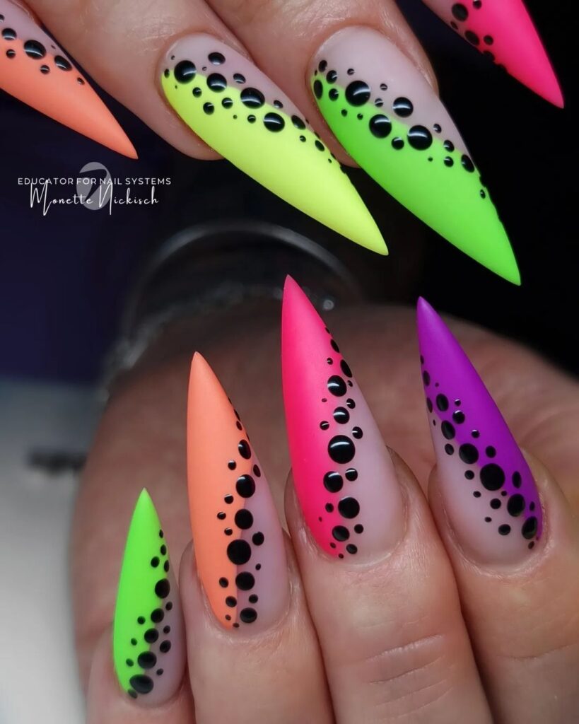 stiletto colorful nails