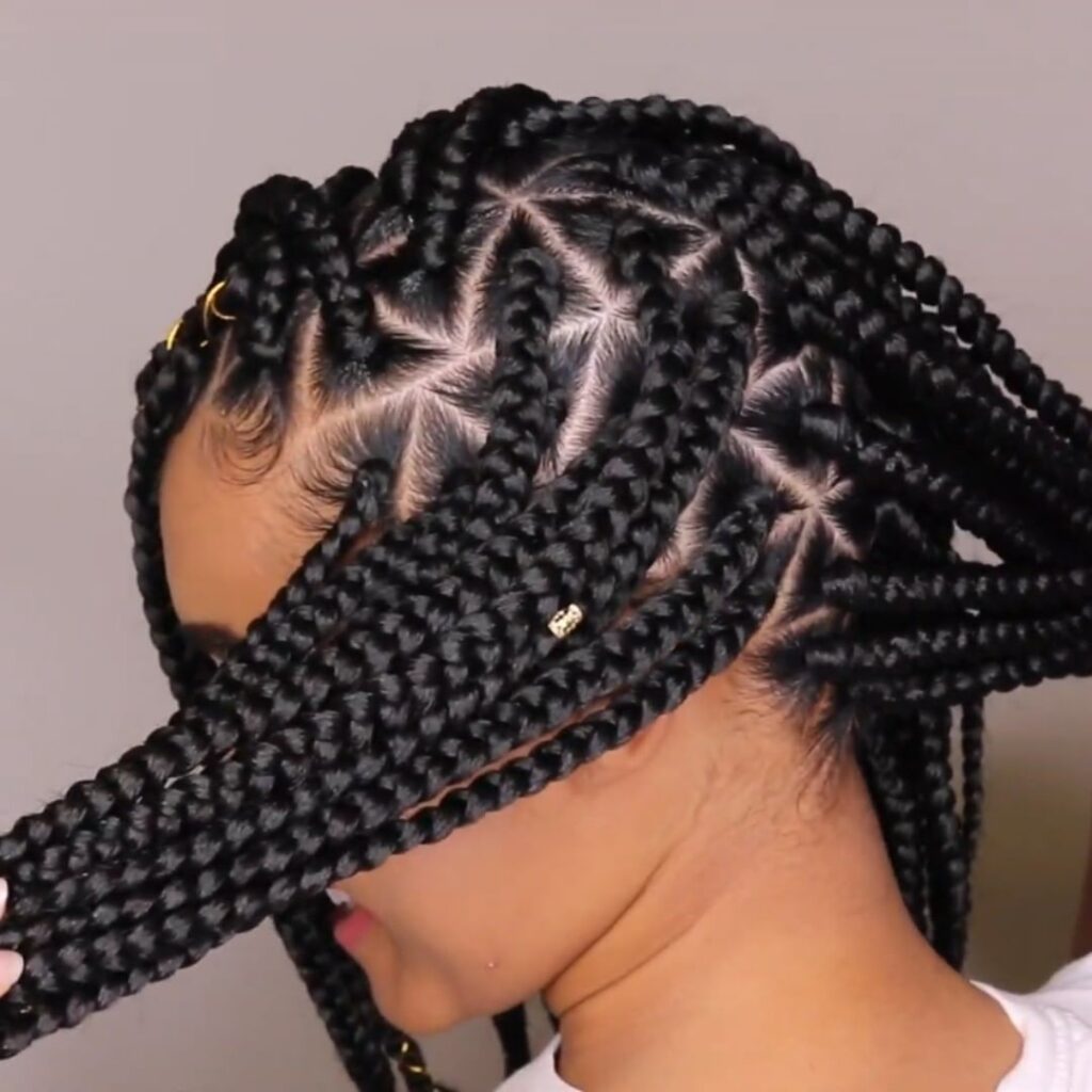 trenzas triangulares para pelo negro