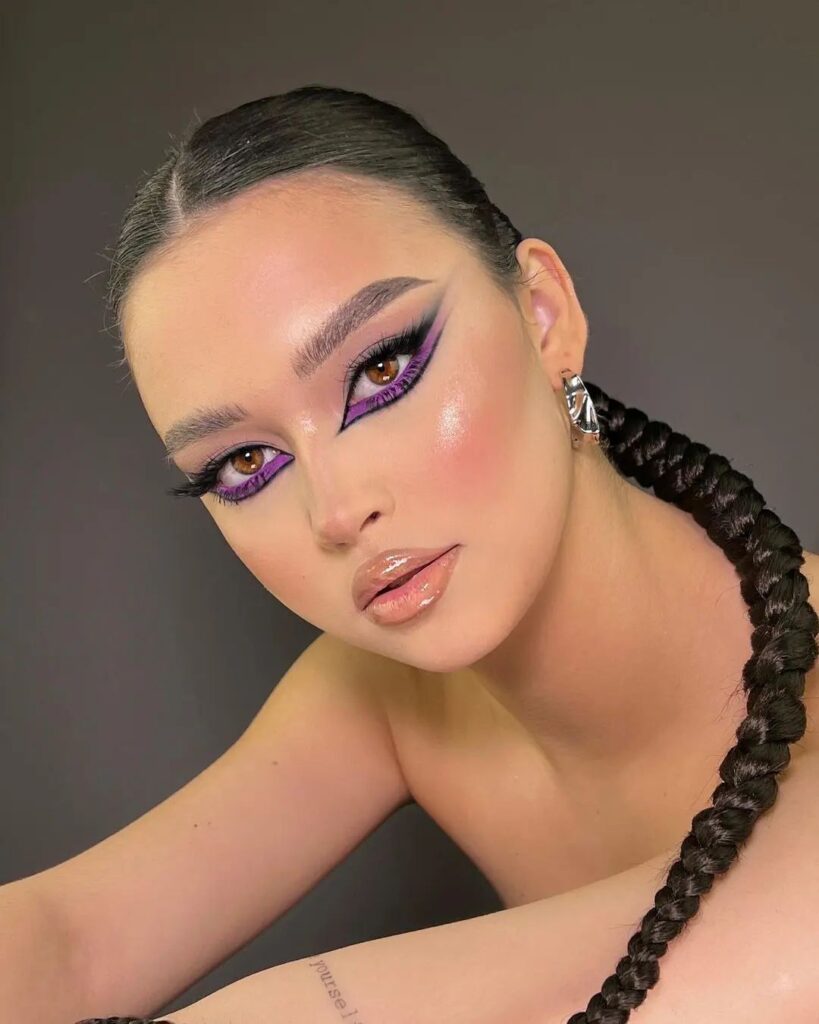 unique purple makeup look