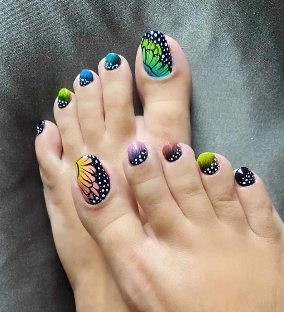 butterfly wings toe nails