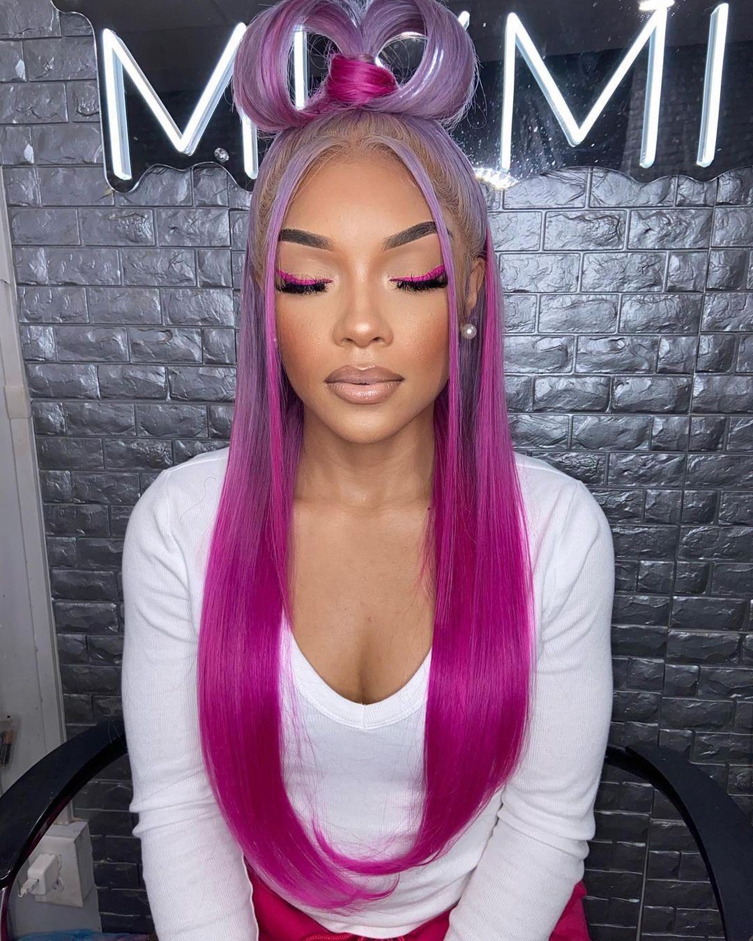 glam mermaid pink ombre hair