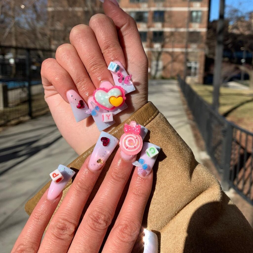 3d y2k duck nails