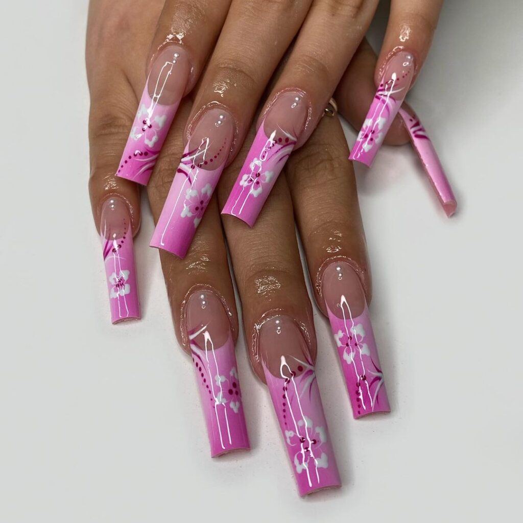 90s barbie french nails