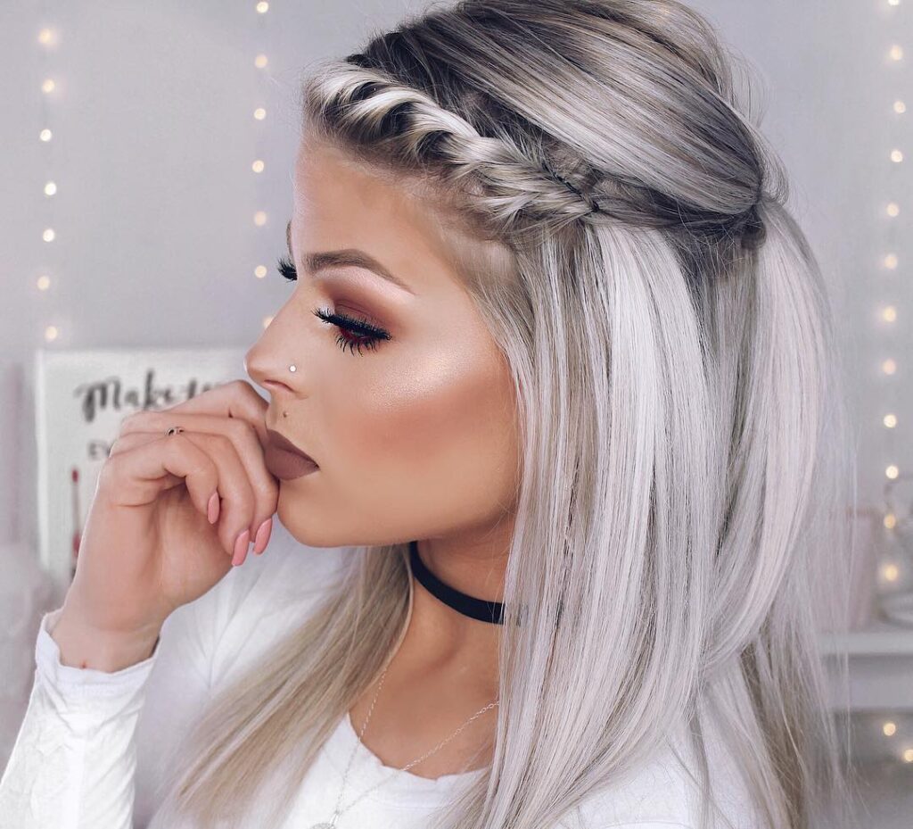 angel braid on ash blonde hair