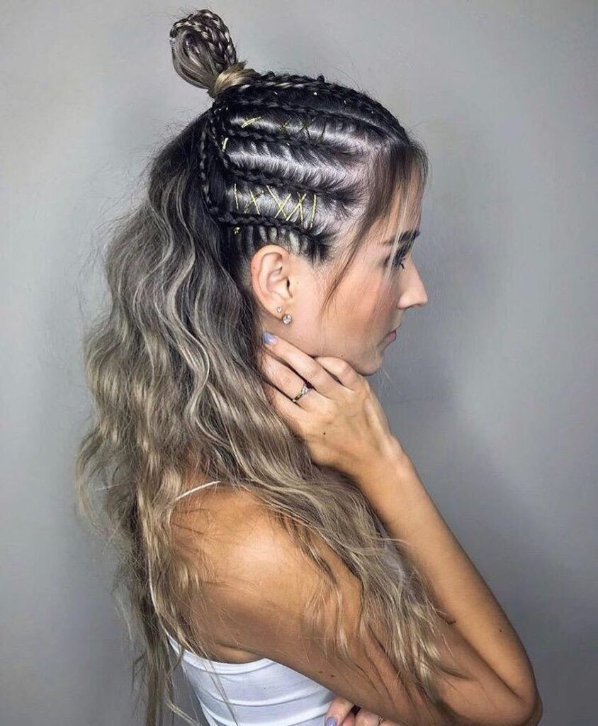 braided top knot for pool day