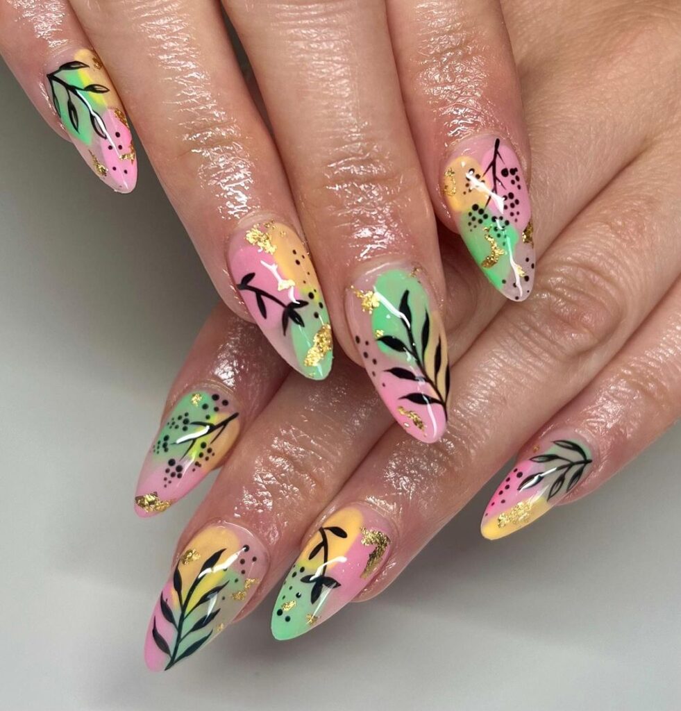 classy tropical nails