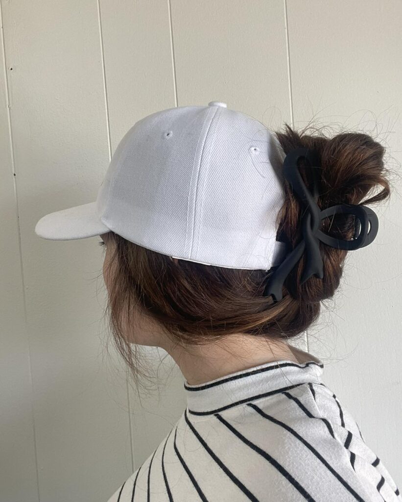 claw clip baseball game hairstyle