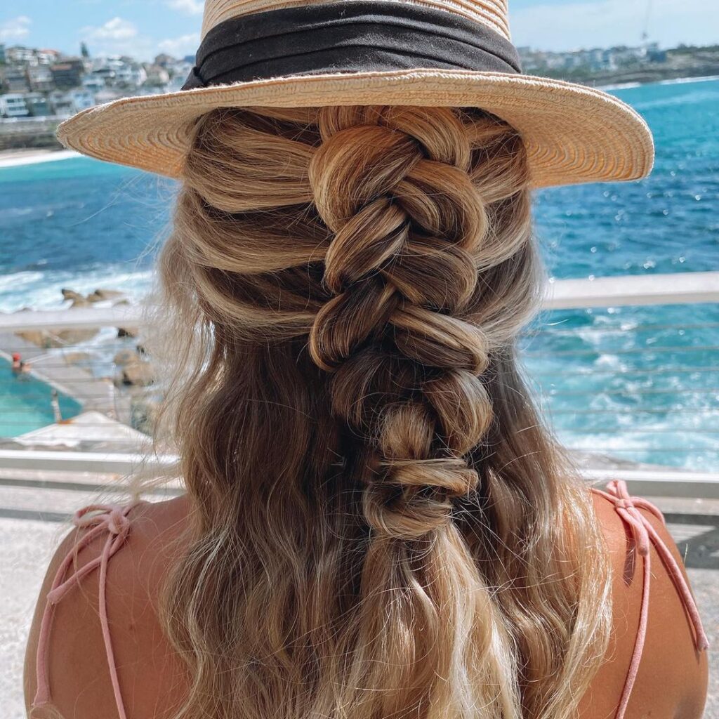 dutch braids for pool day