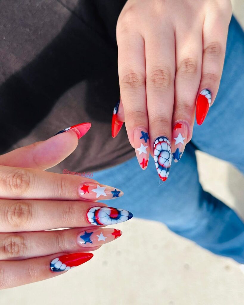 elegant 4th of july nails