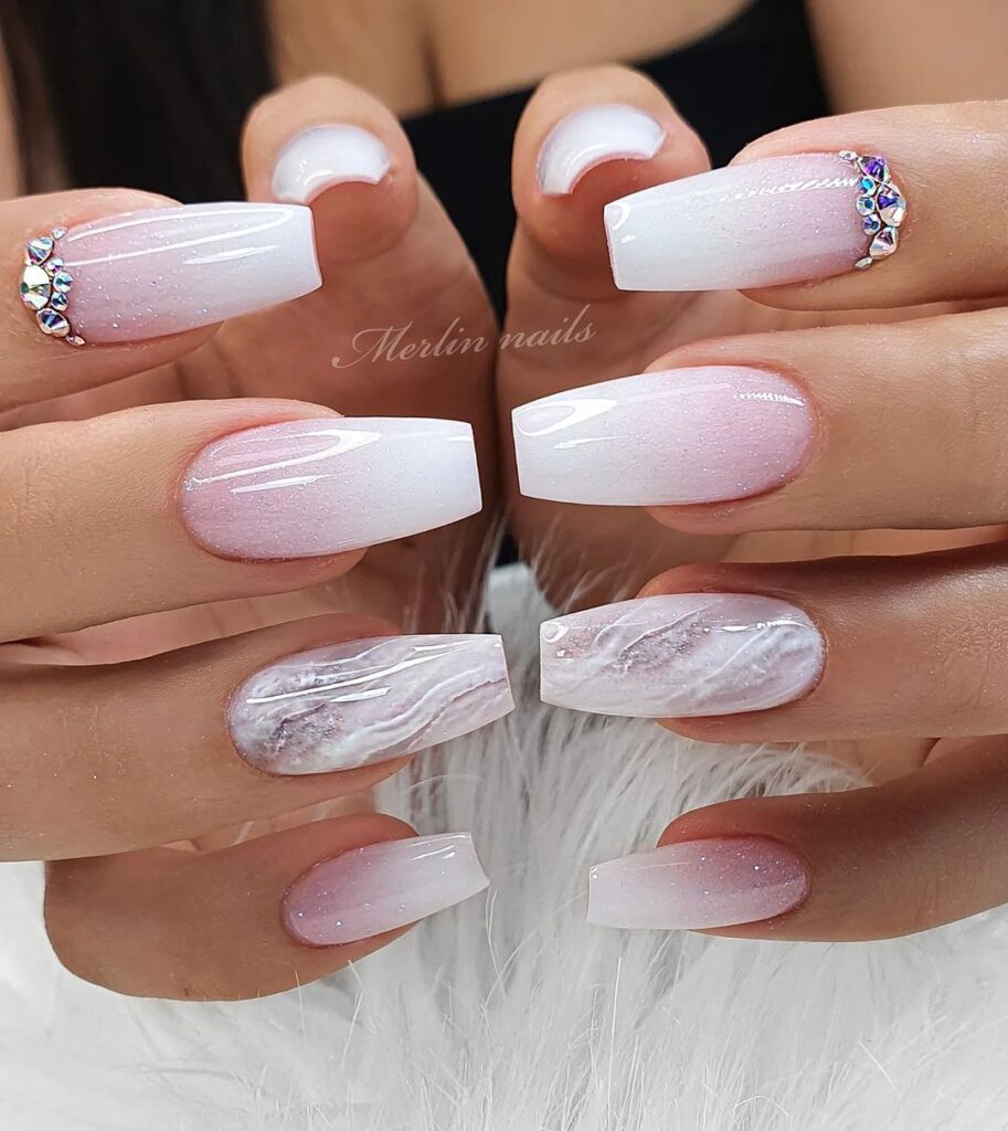 elegant marble nails