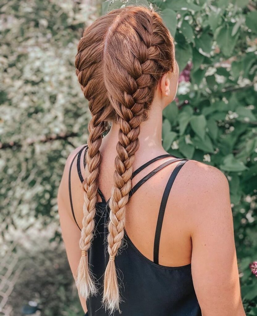 french braids pool day hair