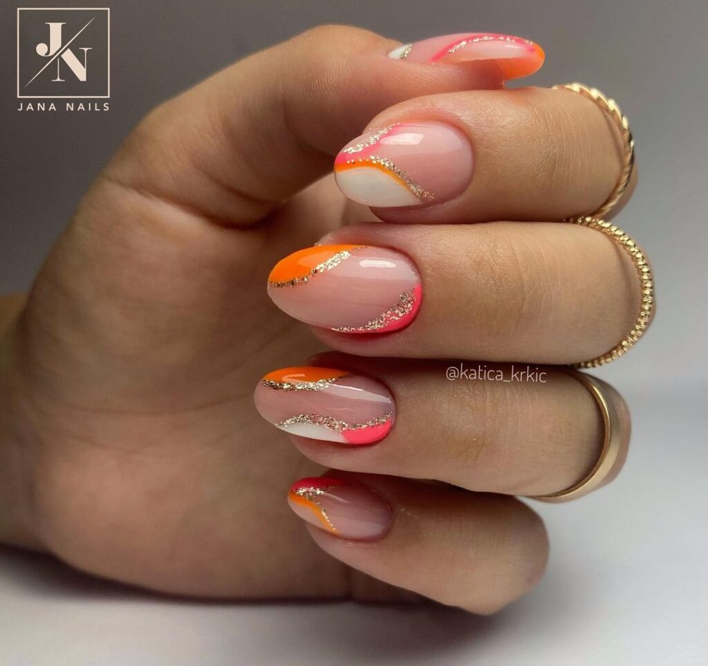 grapefruit colors manicure