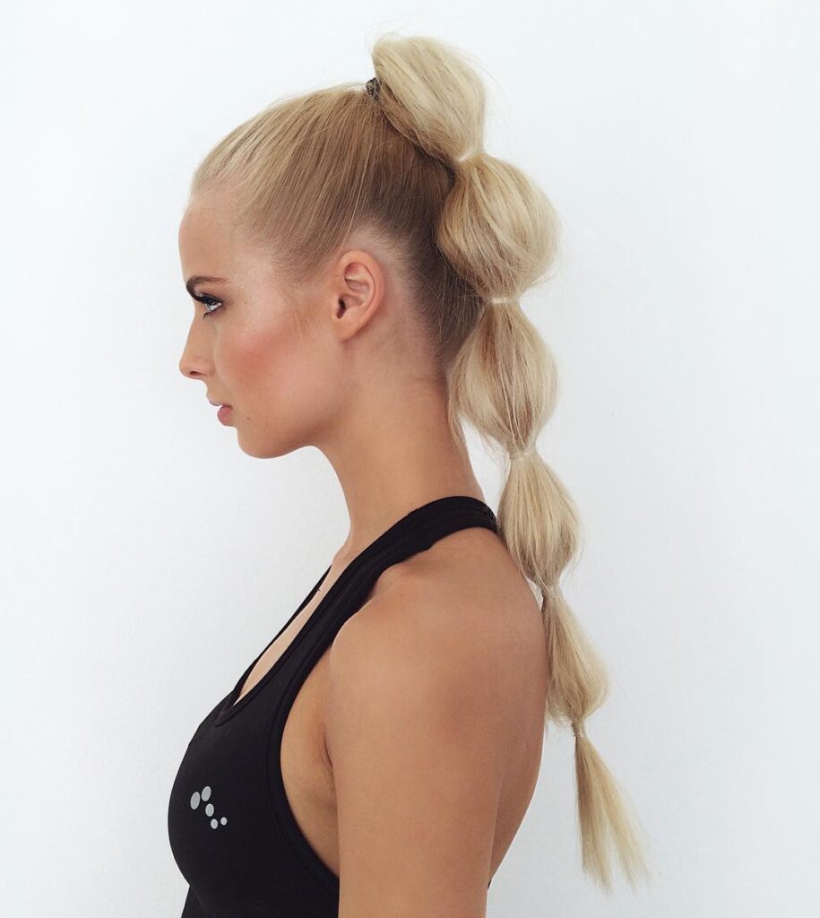 high bubble ponytail