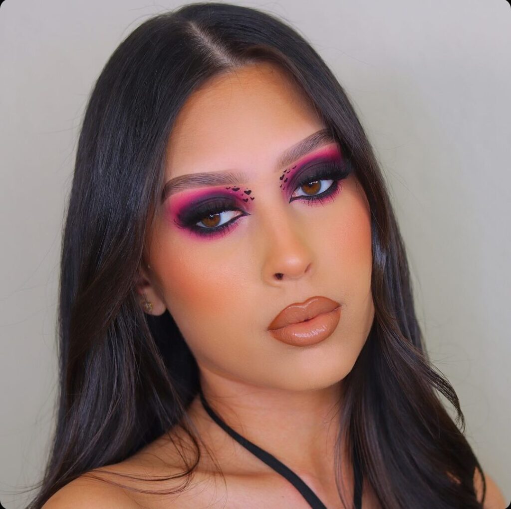 hot pink sultry makeup