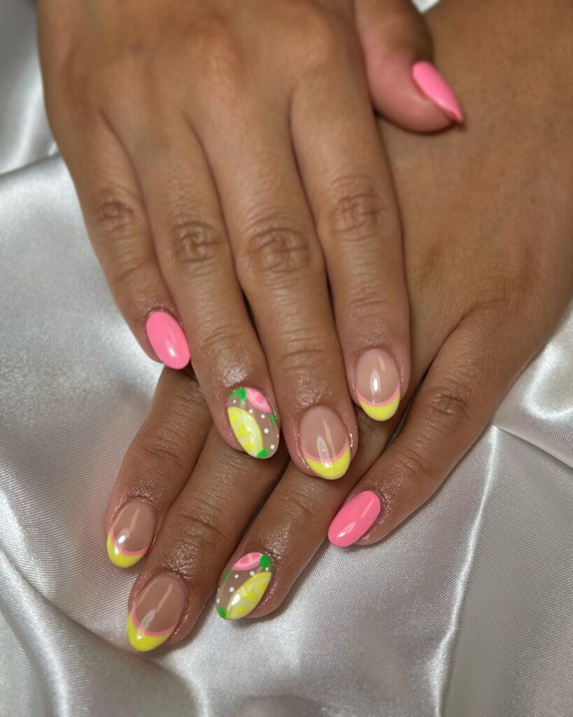 lemon and grapefruit nails