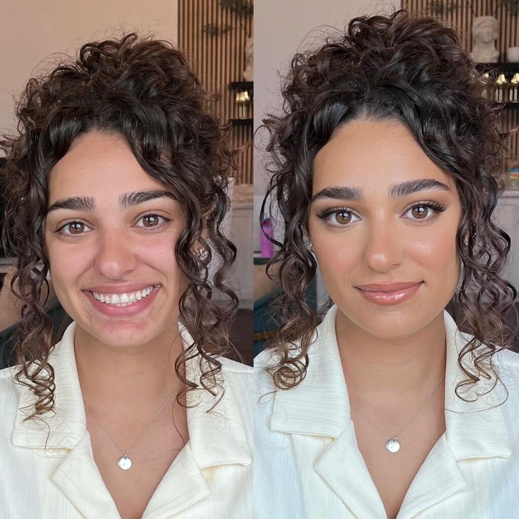 transformation du maquillage pour le bal de fin d'année sans maquillage