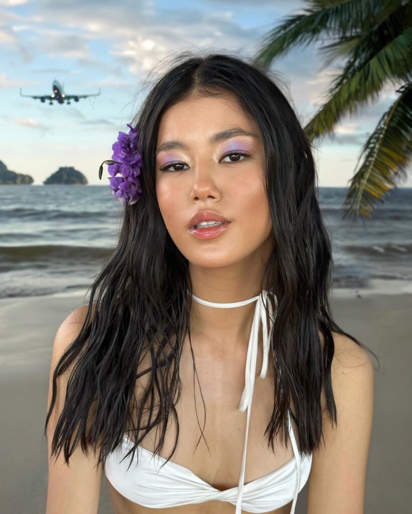 purple beach makeup