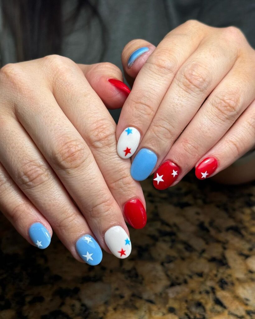 short 4th of july nails