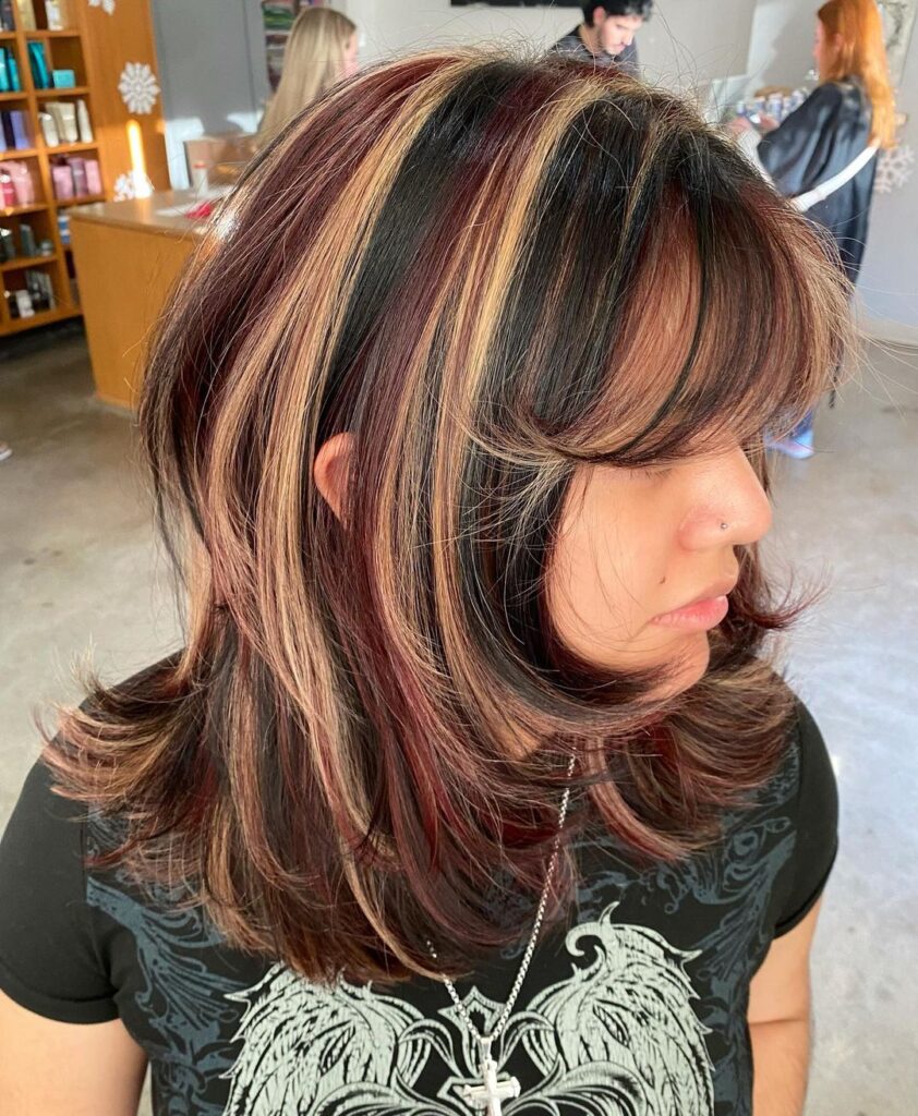 tri colored chunky highlights