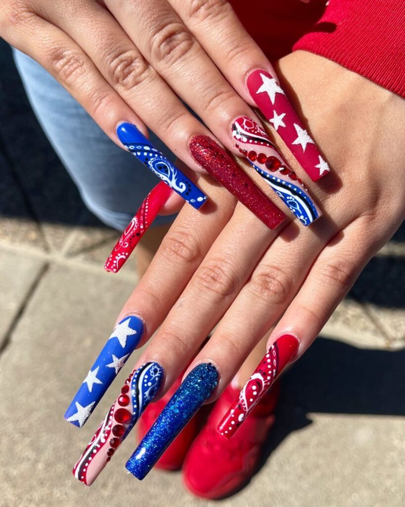 xl 4th of july nails