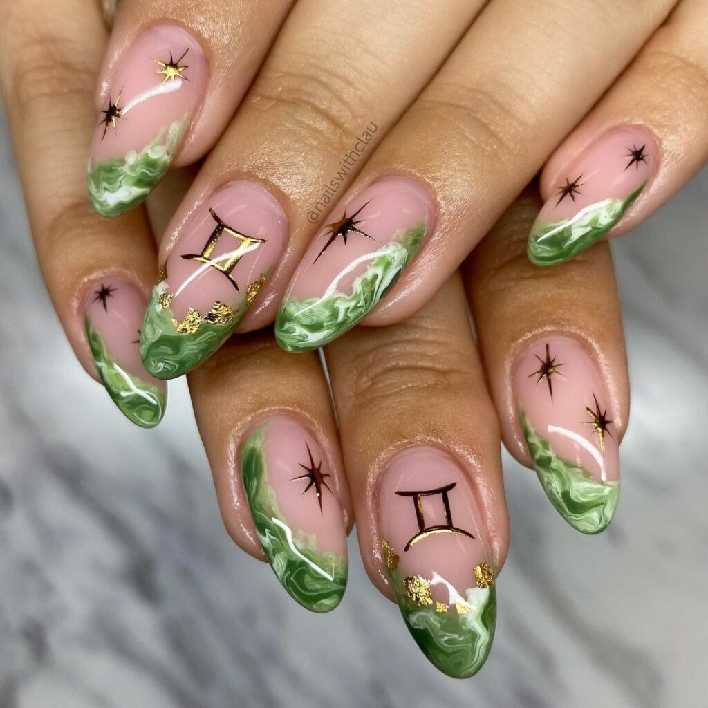 zodiac marble nails